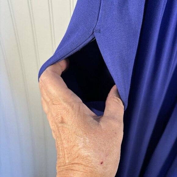 AVA & VIV Ruche Bodice Jumpsuit  XXL Purple Wide Leg Spaghetti Removable Straps - Picture 5 of 16